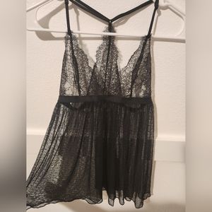 Victorias Secret Black Floral Lace top